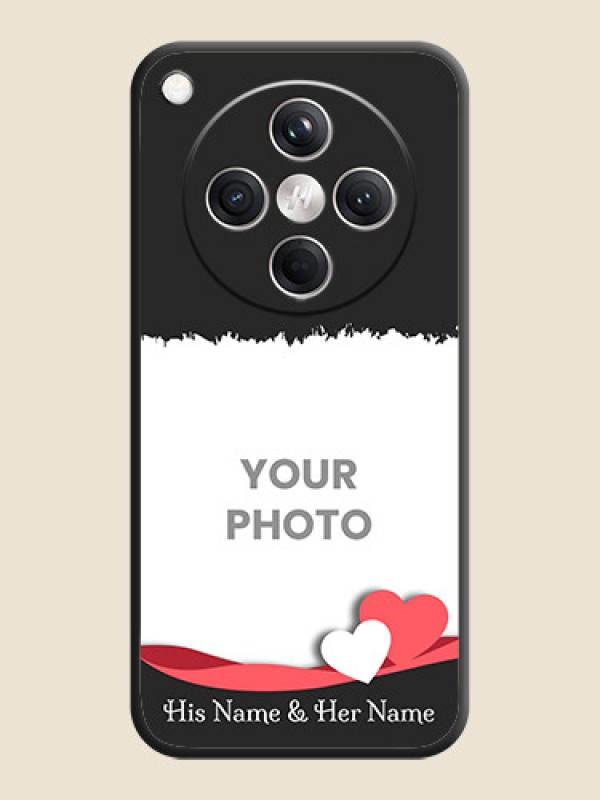 Custom Pin Color Love Shaped Ribbon Design with Text On Space Black Custom Soft Matte Mobile Back Cover - Oppo Find X8 5G - alternate view