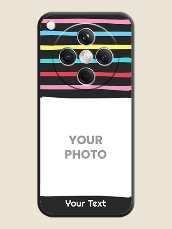 Custom Multicolor Lines with Image On Space Black Custom Soft Matte Mobile Back Cover - Oppo Find X8 5G - alternate view