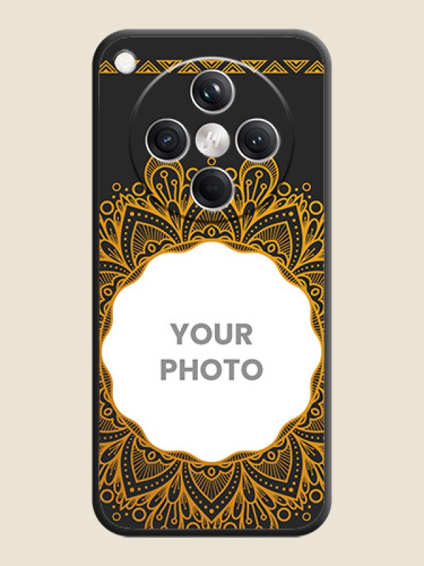 Custom Round Image with Floral Design On Space Black Custom Soft Matte Mobile Back Cover - Oppo Find X8 5G - alternate view