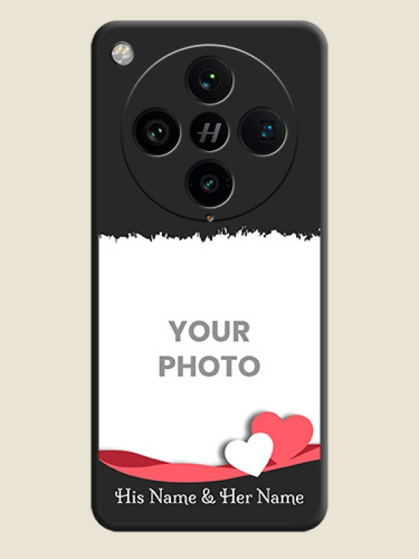 Custom Pin Color Love Shaped Ribbon Design with Text On Space Black Custom Soft Matte Mobile Back Cover - Oppo Find X8 Pro 5G - alternate view