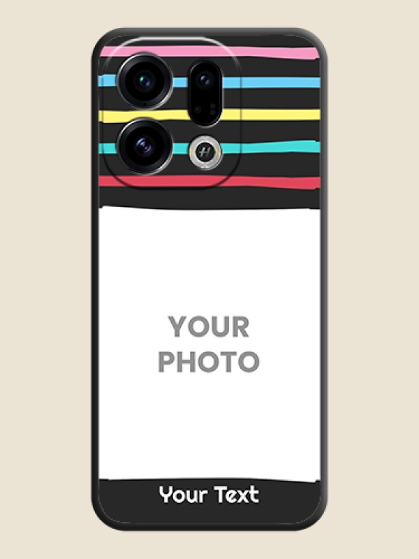 Custom Multicolor Lines with Image On Space Black Custom Soft Matte Mobile Back Cover - Oppo Find X9 5G - alternate view