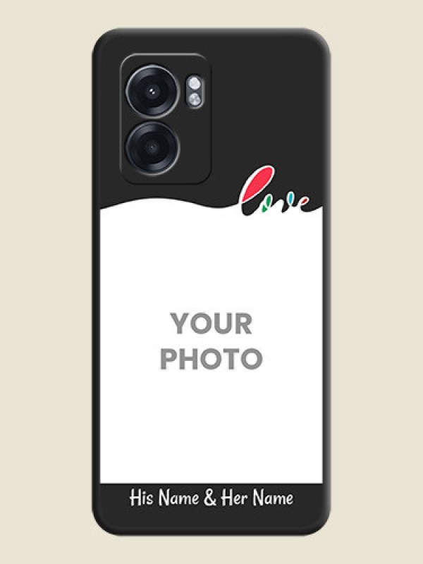 Custom Fall in Love Pattern with Picture on Photo on Space Black Soft Matte Mobile Case - Oppo K10 5G - alternate view