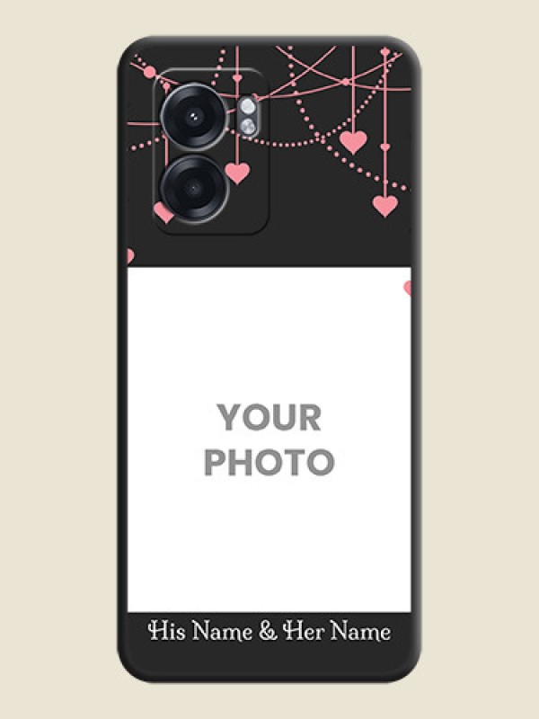 Custom Pink Love Hangings with Text on Space Black Custom Soft Matte Back Cover - Oppo K10 5G - alternate view
