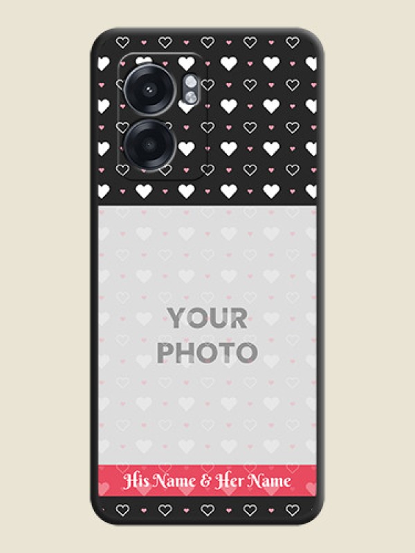 Custom White Color Love Symbols with Text Design on Photo on Space Black Soft Matte Phone Cover - Oppo K10 5G - alternate view
