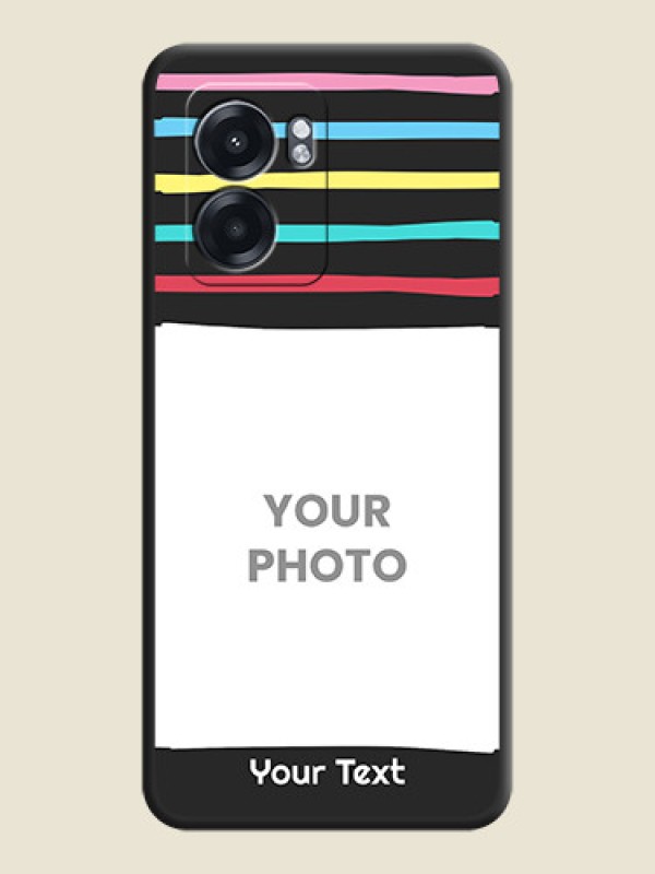 Custom Multicolor Lines with Image on Space Black Personalized Soft Matte Phone Covers - Oppo K10 5G - alternate view