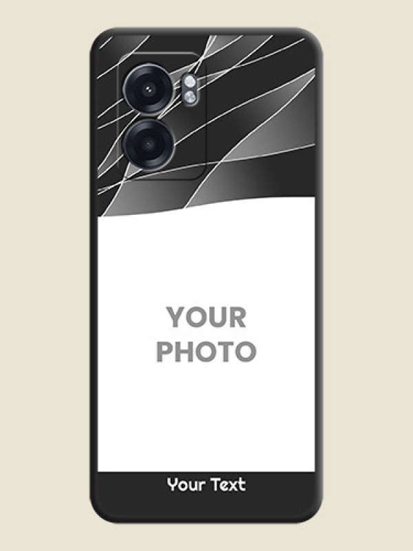 Custom Mixed Wave Lines on Photo on Space Black Soft Matte Mobile Cover - Oppo K10 5G - alternate view