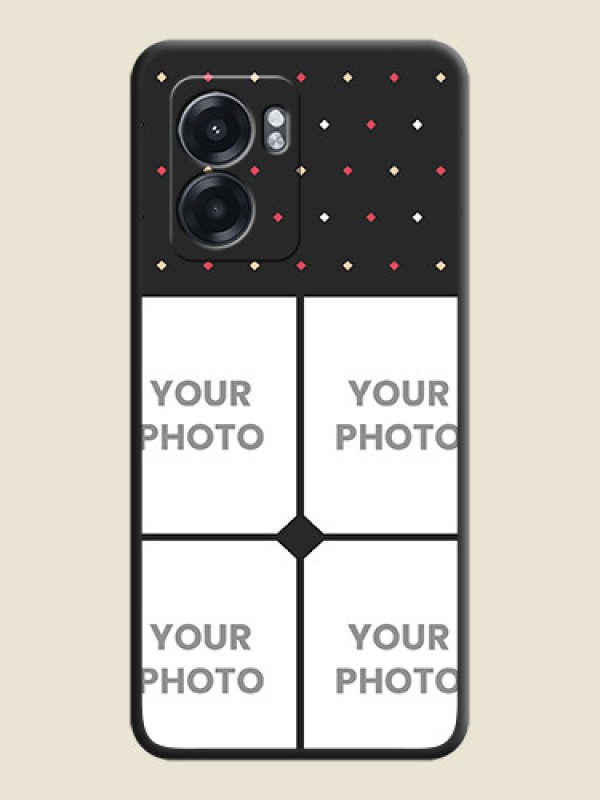 Custom Multicolor Dotted Pattern with 4 Image Holder on Space Black Custom Soft Matte Phone Cases - Oppo K10 5G - alternate view