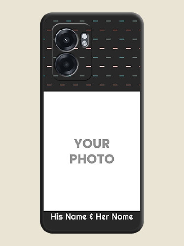 Custom Line Pattern Design with Text on Space Black Custom Soft Matte Phone Back Cover - Oppo K10 5G - alternate view