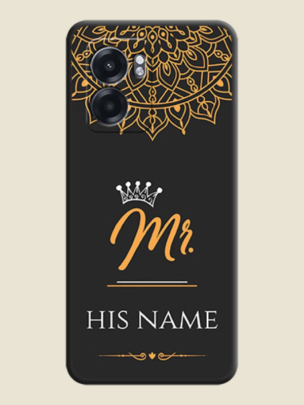 Custom Mr Name with Floral Design  on Personalised Space Black Soft Matte Cases - Oppo K10 5G - alternate view