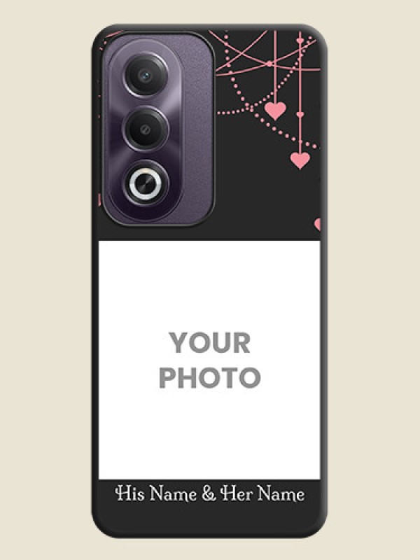 Custom Pink Love Hangings with Text On Space Black Custom Soft Matte Mobile Back Cover - Oppo K12x 5G - alternate view