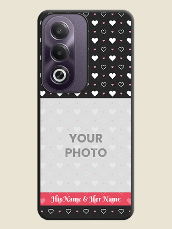 Custom White Color Love Symbols with Text Design on Photo On Space Black Custom Soft Matte Mobile Back Cover - Oppo K12x 5G - alternate view