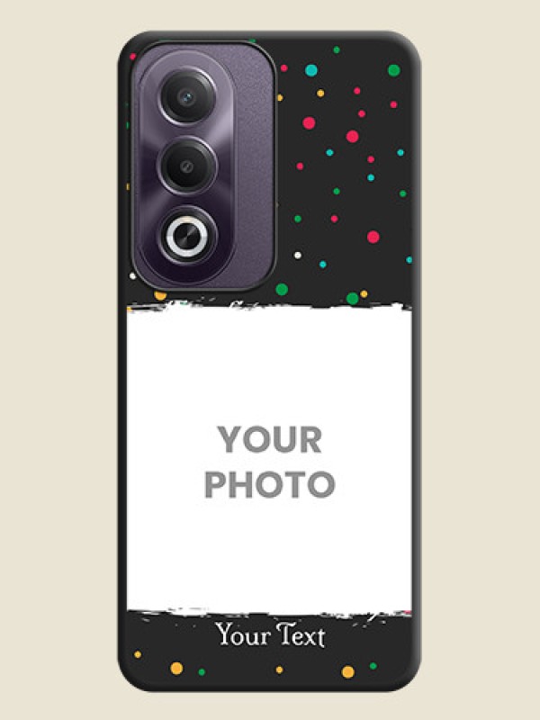 Custom Multicolor Dotted Pattern with Text On Space Black Custom Soft Matte Mobile Back Cover - Oppo K12x 5G - alternate view