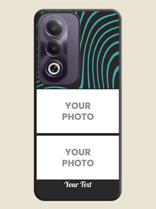 Custom Wave Pattern with 2 Image Holder On Space Black Custom Soft Matte Mobile Back Cover - Oppo K12x 5G - alternate view