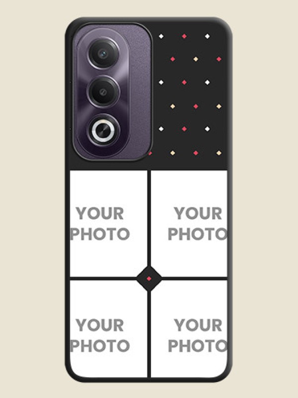 Custom Multicolor Dotted Pattern with 4 Image Holder On Space Black Custom Soft Matte Mobile Back Cover - Oppo K12x 5G - alternate view