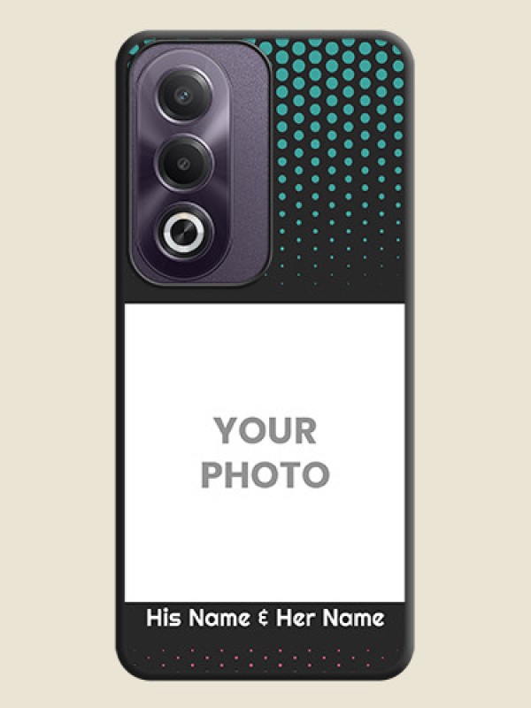 Custom Faded Dots with Grunge Photo Frame and Text On Space Black Custom Soft Matte Mobile Back Cover - Oppo K12x 5G - alternate view