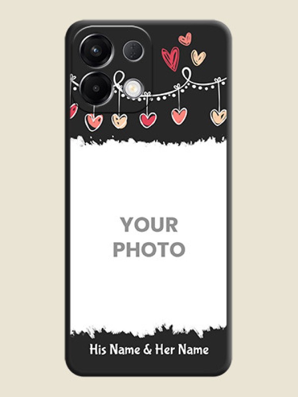 Custom Pink Love Hangings with Name On Space Black Custom Soft Matte Mobile Back Cover - Oppo K13 5G - alternate view
