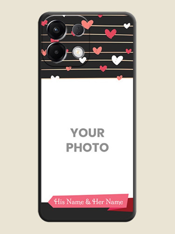 Custom Love Pattern with Name on Pink Ribbon on Photo On Space Black Custom Soft Matte Mobile Back Cover - Oppo K13 5G - alternate view
