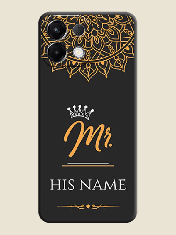 Custom Mr Name with Floral Design On Space Black Custom Soft Matte Mobile Back Cover - Oppo K13 5G - alternate view