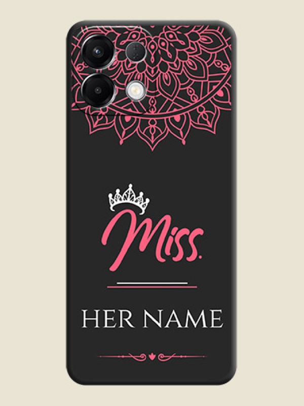 Custom Mrs Name with Floral Design On Space Black Custom Soft Matte Mobile Back Cover - Oppo K13 5G - alternate view