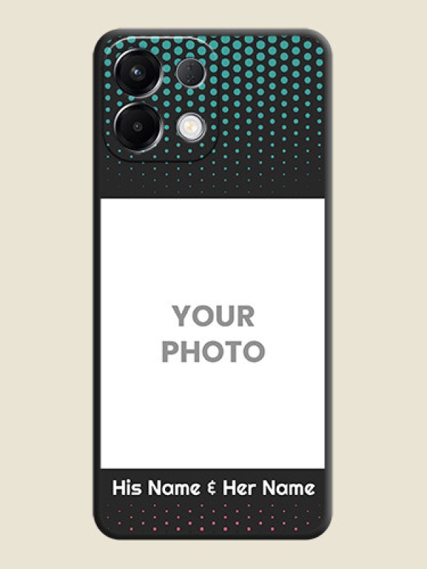 Custom Faded Dots with Grunge Photo Frame and Text On Space Black Custom Soft Matte Mobile Back Cover - Oppo K13 5G - alternate view