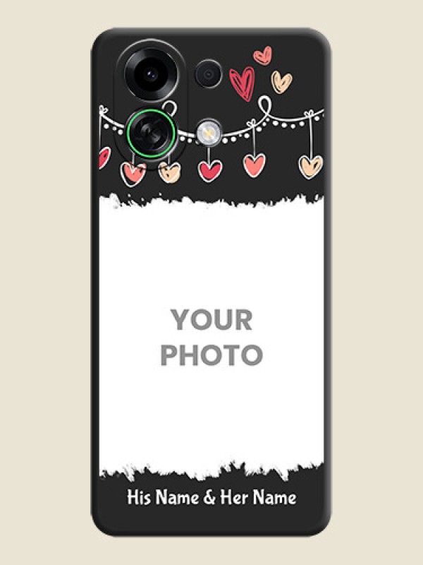 Custom Pink Love Hangings with Name On Space Black Custom Soft Matte Mobile Back Cover - Oppo K13 Turbo 5G - alternate view