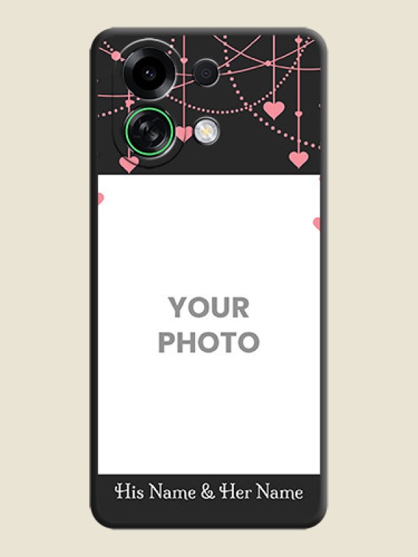 Custom Pink Love Hangings with Text On Space Black Custom Soft Matte Mobile Back Cover - Oppo K13 Turbo 5G - alternate view