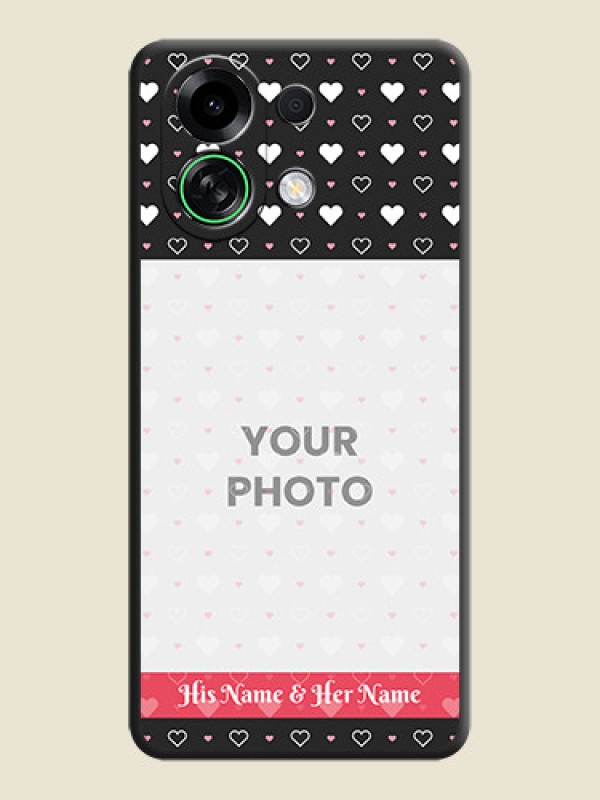 Custom White Color Love Symbols with Text Design on Photo On Space Black Custom Soft Matte Mobile Back Cover - Oppo K13 Turbo 5G - alternate view