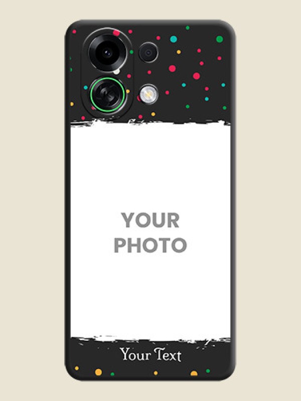 Custom Multicolor Dotted Pattern with Text On Space Black Custom Soft Matte Mobile Back Cover - Oppo K13 Turbo 5G - alternate view