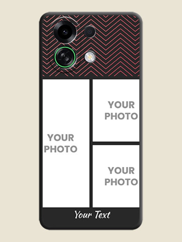 Custom Wave Pattern with 3 Image Holder On Space Black Custom Soft Matte Mobile Back Cover - Oppo K13 Turbo 5G - alternate view