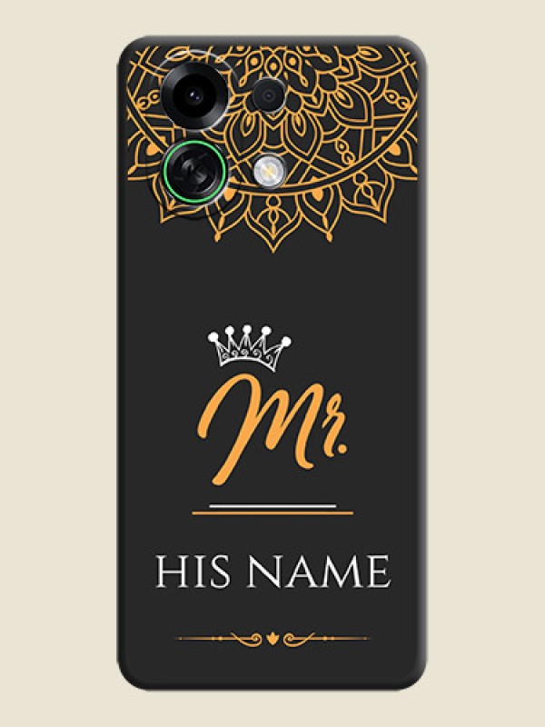 Custom Mr Name with Floral Design On Space Black Custom Soft Matte Mobile Back Cover - Oppo K13 Turbo 5G - alternate view