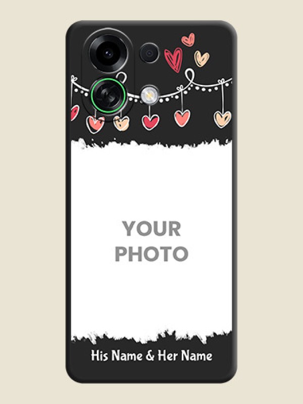 Custom Pink Love Hangings with Name On Space Black Custom Soft Matte Mobile Back Cover - Oppo K13 Turbo Pro 5G - alternate view