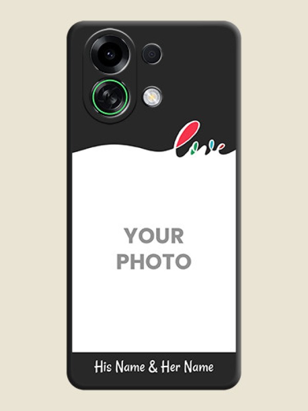 Custom Fall in Love Pattern with Picture on Photo On Space Black Custom Soft Matte Mobile Back Cover - Oppo K13 Turbo Pro 5G - alternate view