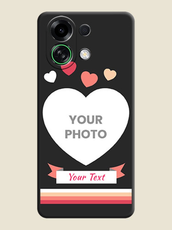 Custom Love Shaped Photo with Colorful Stripes On Space Black Custom Soft Matte Mobile Back Cover - Oppo K13 Turbo Pro 5G - alternate view