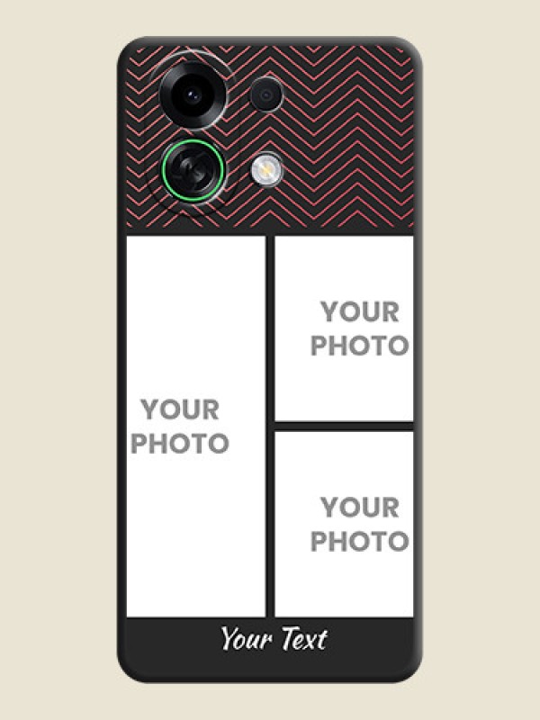Custom Wave Pattern with 3 Image Holder On Space Black Custom Soft Matte Mobile Back Cover - Oppo K13 Turbo Pro 5G - alternate view