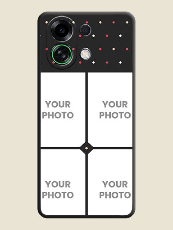 Custom Multicolor Dotted Pattern with 4 Image Holder On Space Black Custom Soft Matte Mobile Back Cover - Oppo K13 Turbo Pro 5G - alternate view