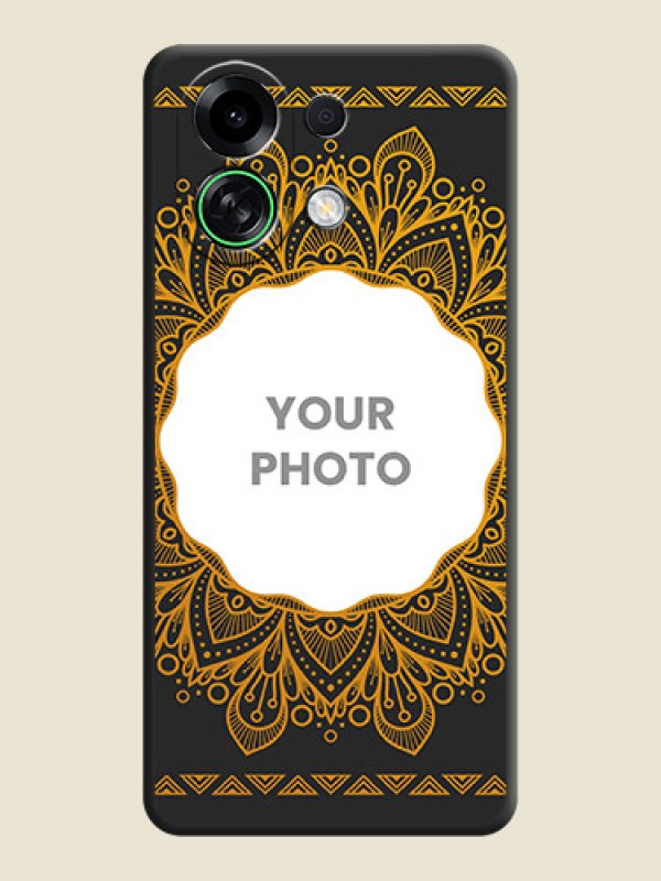 Custom Round Image with Floral Design On Space Black Custom Soft Matte Mobile Back Cover - Oppo K13 Turbo Pro 5G - alternate view