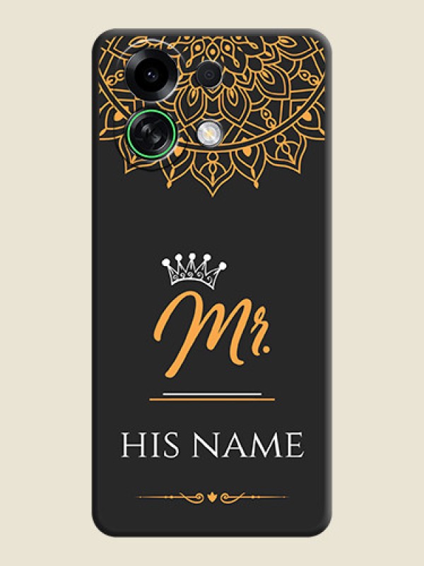 Custom Mr Name with Floral Design On Space Black Custom Soft Matte Mobile Back Cover - Oppo K13 Turbo Pro 5G - alternate view
