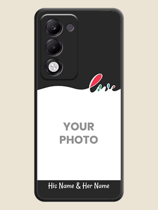 Custom Fall in Love Pattern with Picture on Photo On Space Black Custom Soft Matte Mobile Back Cover - Oppo k13x 5G - alternate view