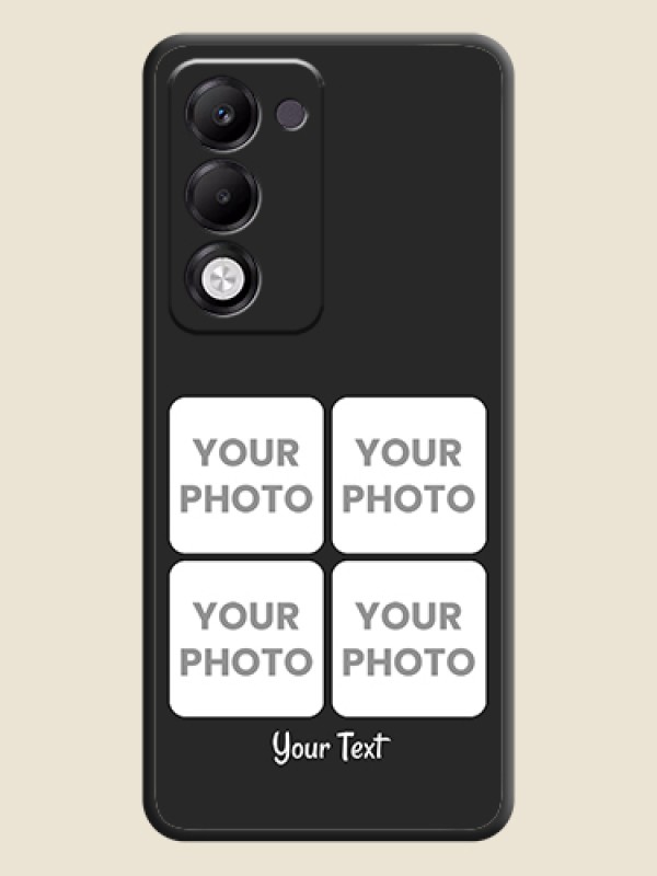 Custom Floral Art with 6 Image Holder on Photo On Space Black Custom Soft Matte Mobile Back Cover - Oppo k13x 5G - alternate view