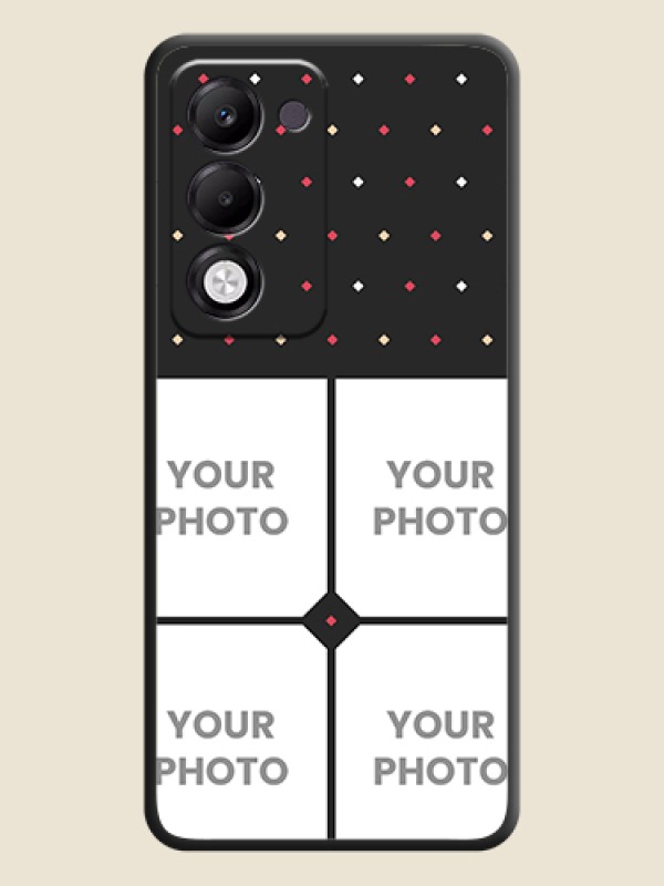 Custom Multicolor Dotted Pattern with 4 Image Holder On Space Black Custom Soft Matte Mobile Back Cover - Oppo k13x 5G - alternate view