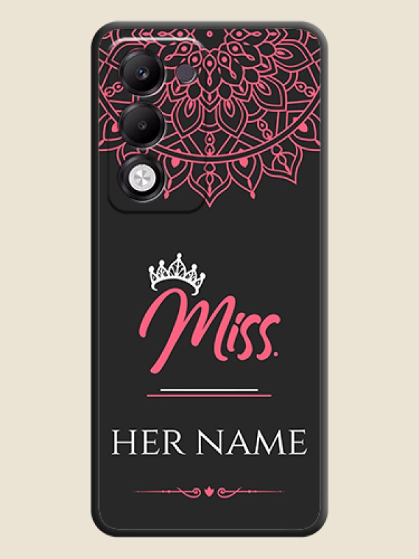 Custom Mrs Name with Floral Design On Space Black Custom Soft Matte Mobile Back Cover - Oppo k13x 5G - alternate view