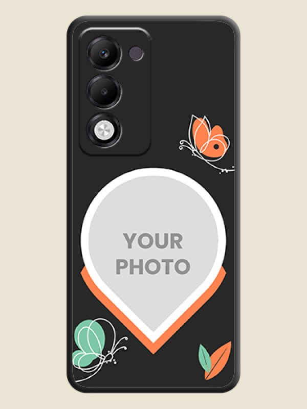Custom Upload Pic With Simple Butterly Design On Space Black Custom Soft Matte Mobile Back Cover - Oppo k13x 5G - alternate view