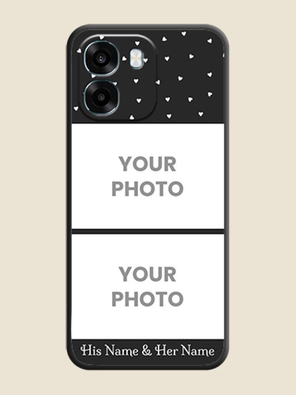 Custom Miniature Love Symbols with Name On Space Black Custom Soft Matte Mobile Back Cover - Oppo K14 5G - alternate view