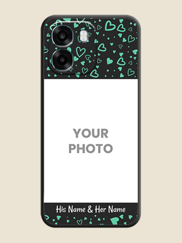 Custom Sea Green Indefinite Love Pattern on Photo On Space Black Custom Soft Matte Mobile Back Cover - Oppo K14 5G - alternate view