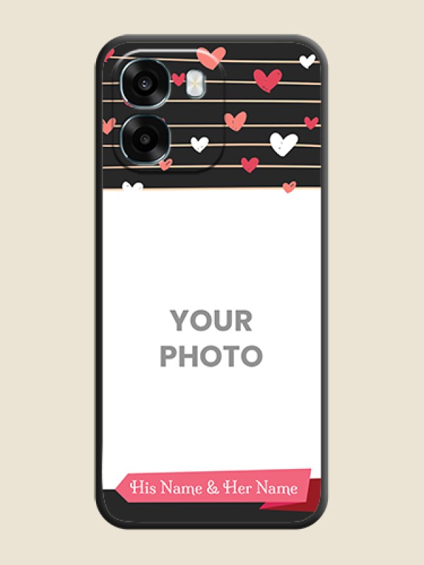 Custom Love Pattern with Name on Pink Ribbon on Photo On Space Black Custom Soft Matte Mobile Back Cover - Oppo K14 5G - alternate view