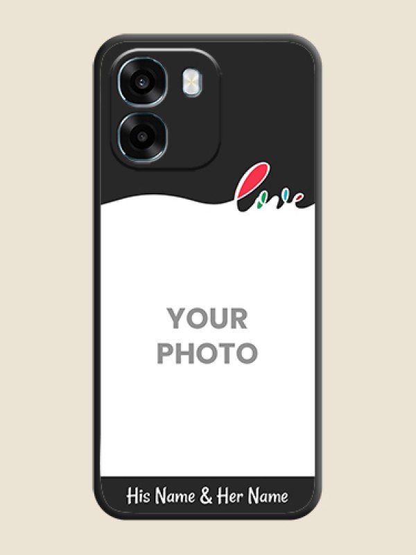 Custom Fall in Love Pattern with Picture on Photo On Space Black Custom Soft Matte Mobile Back Cover - Oppo K14 5G - alternate view