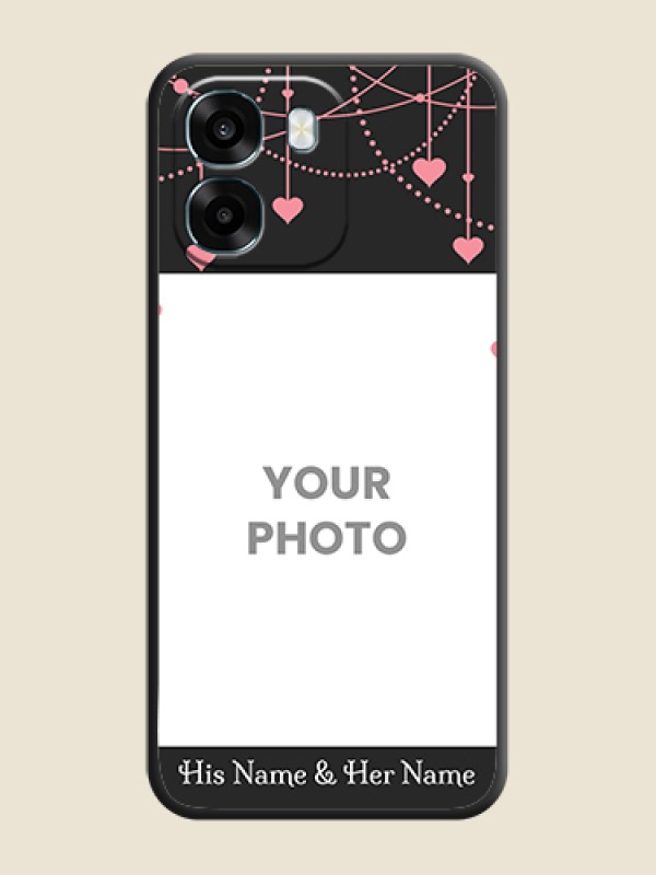Custom Pink Love Hangings with Text On Space Black Custom Soft Matte Mobile Back Cover - Oppo K14 5G - alternate view