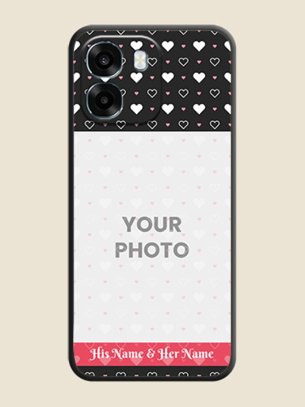 Custom White Color Love Symbols with Text Design on Photo On Space Black Custom Soft Matte Mobile Back Cover - Oppo K14 5G - alternate view