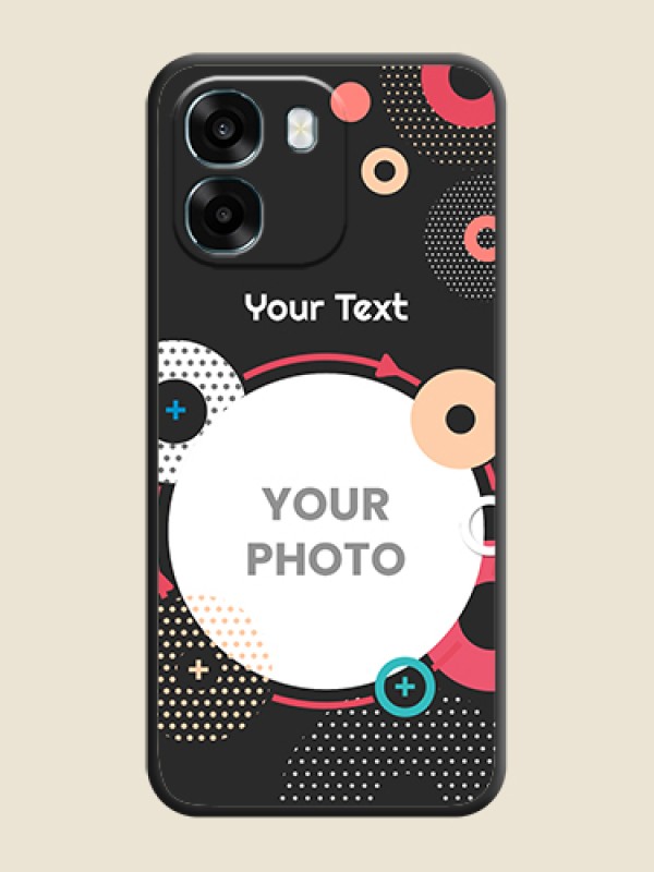 Custom Multicoloured Round Image On Space Black Custom Soft Matte Mobile Back Cover - Oppo K14 5G - alternate view