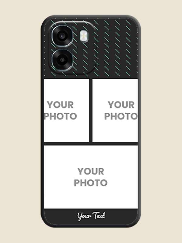Custom Cross Dotted Pattern with 2 Image Holder On Space Black Custom Soft Matte Mobile Back Cover - Oppo K14 5G - alternate view